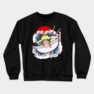 Anime Ramen Bowl Japanese Waves Crewneck Sweatshirt